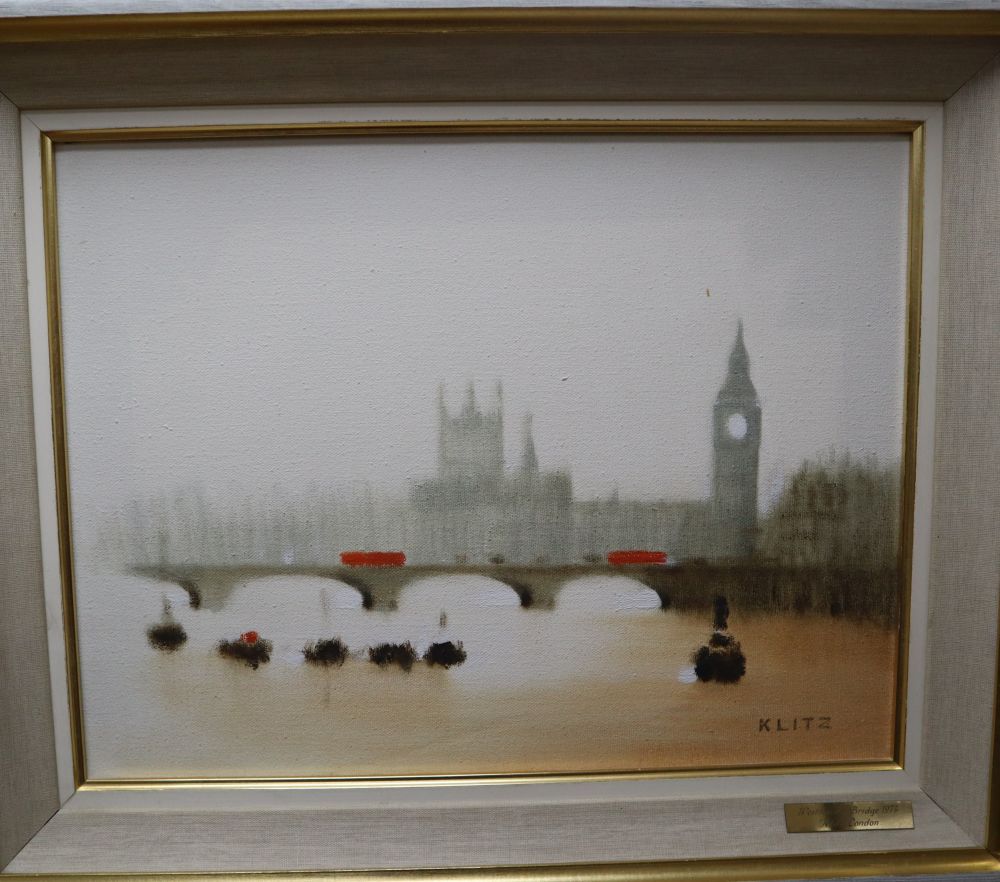 Anthony Robert Klitz (1917-2000), Westminster Bridge, 1972, oil on canvas, signed, 34 x 44cm